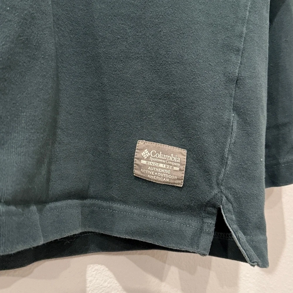 Vintage Columbia Men's Dark Green‎ 100% Cotton Long Sleeve Shirt